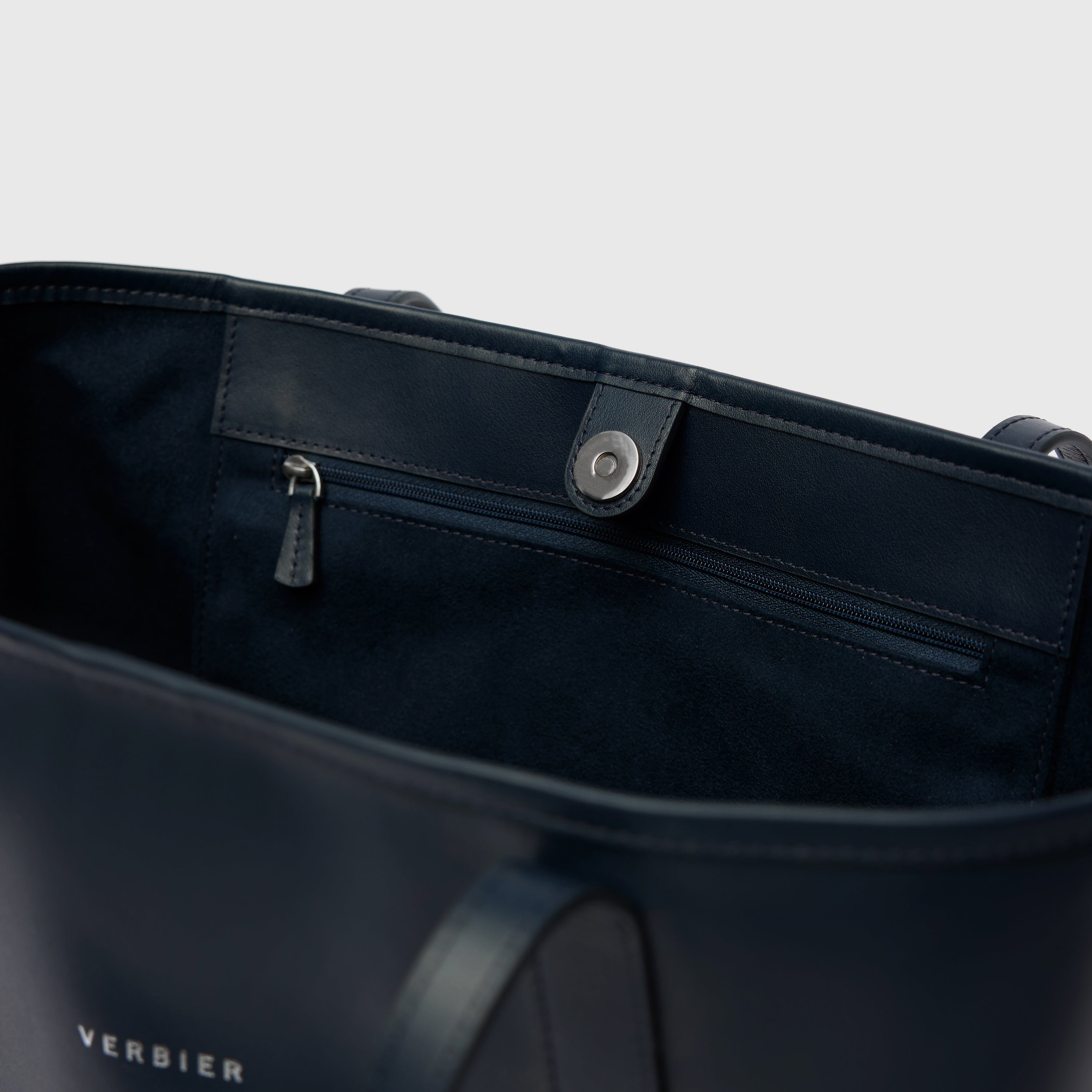 Leather Bag - Navy