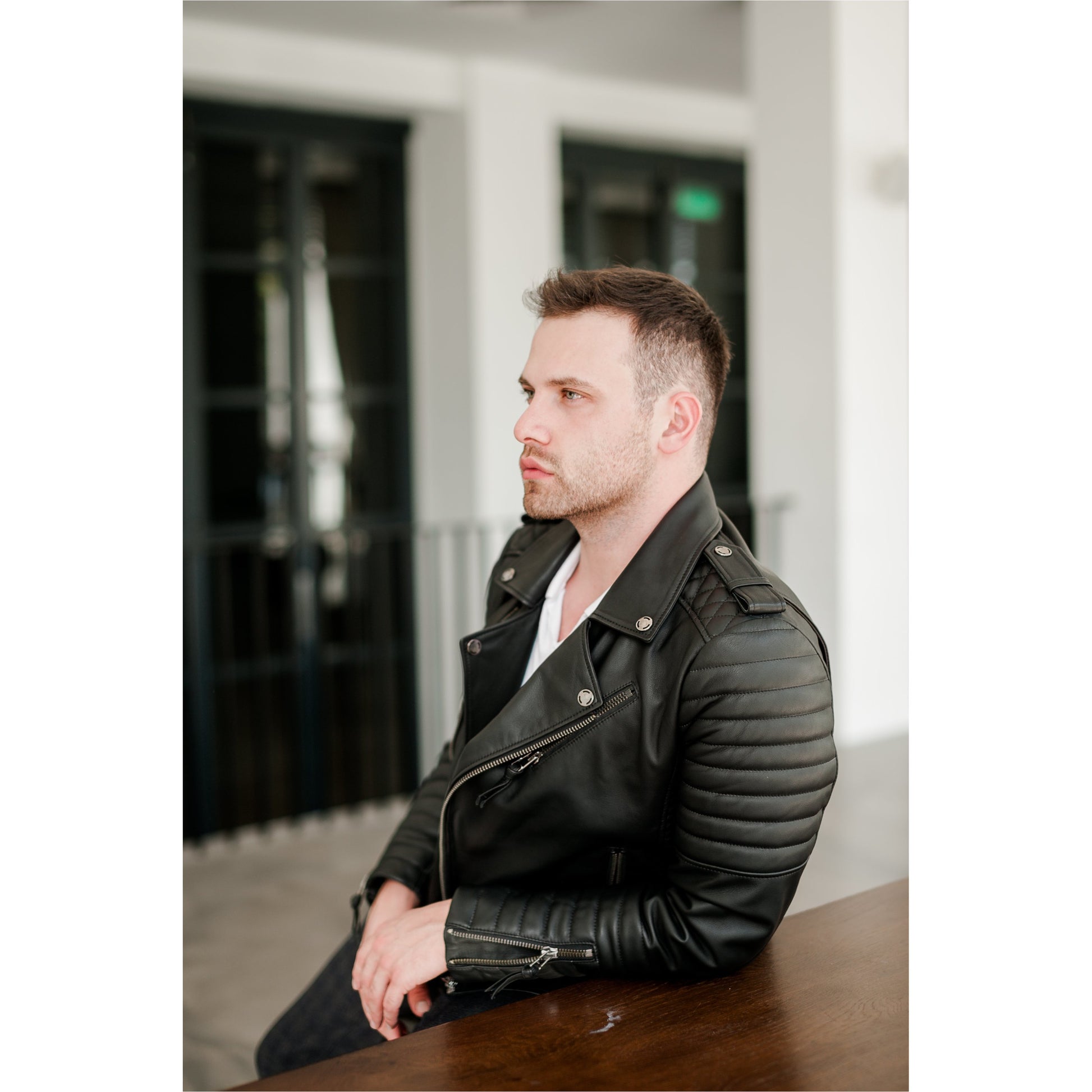 Bıker Men's Leather Jacket