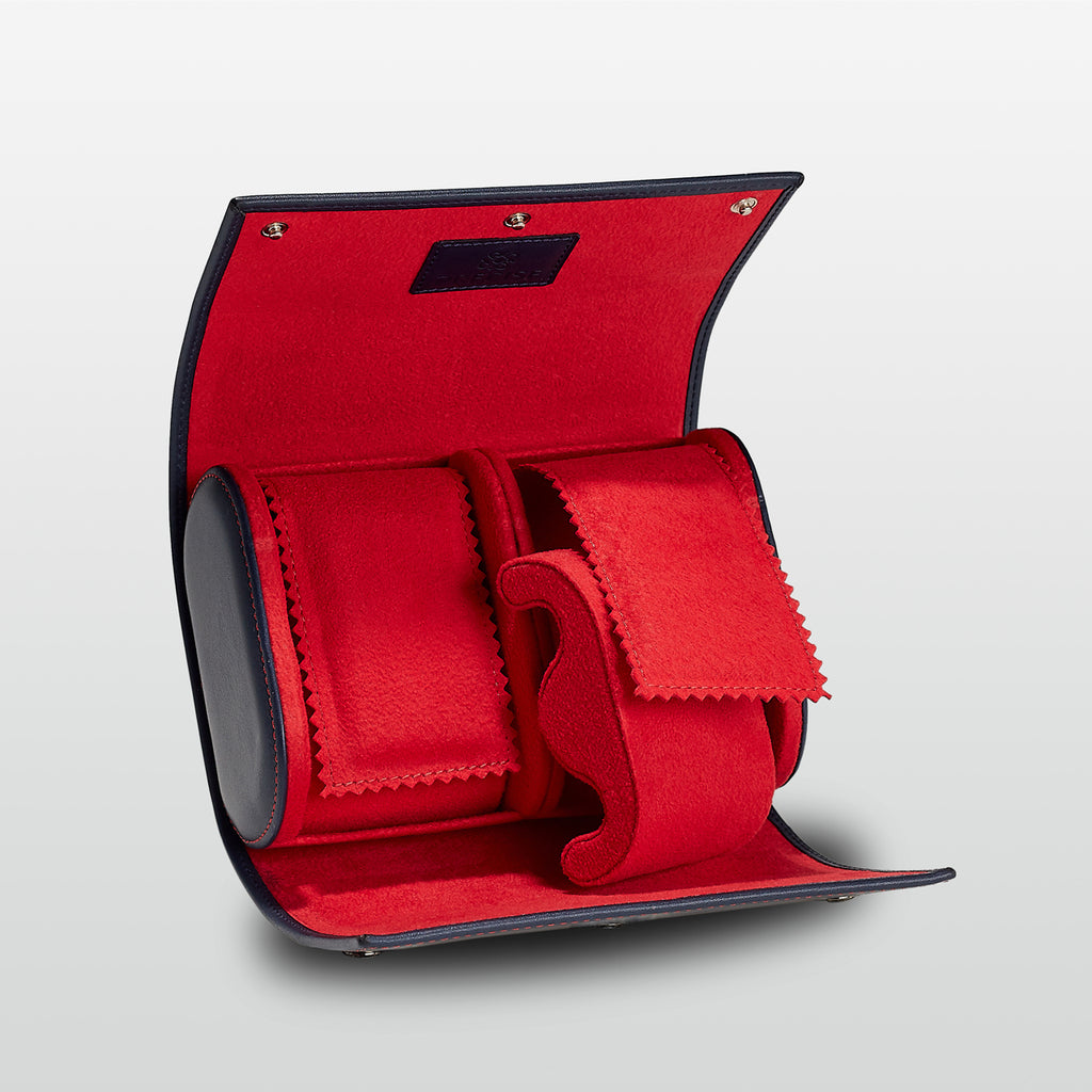 Watch Roll - 2 Slots - Navy & Red